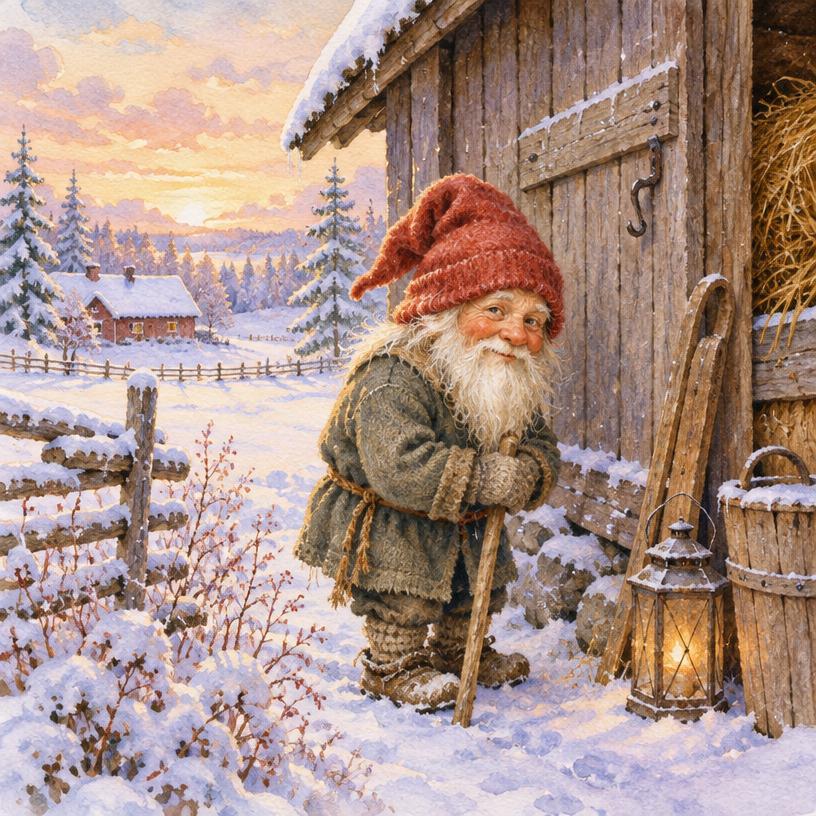 Contemporary illustration for Tomte / nisse
